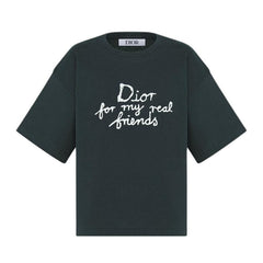 Kaos Pendek DIOR dengan Motif Gambar/Cetak, Cocok untuk Pria dan Wanita -D-17