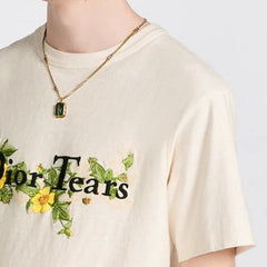 Kaos Pendek DIOR dengan Motif Gambar/Cetak, Cocok untuk Pria dan Wanita -D-08