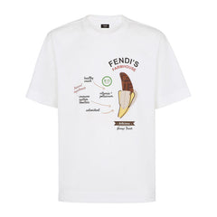 Kaos Pendek FENDI dengan Motif Gambar/Cetak, Cocok untuk Pria dan WanitaF-23