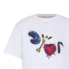 Kaos Pendek DIOR dengan Motif Gambar/Cetak, Cocok untuk Pria dan Wanita -D-15