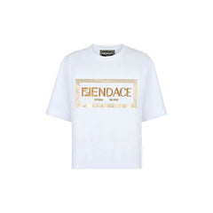 Kaos Pendek FENDI dengan Motif Gambar/Cetak, Cocok untuk Pria dan WanitaF-18