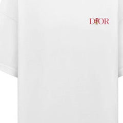 Kaos Pendek DIOR dengan Motif Gambar/Cetak, Cocok untuk Pria dan Wanita -D-21
