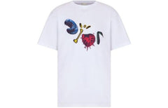 Kaos Pendek DIOR dengan Motif Gambar/Cetak, Cocok untuk Pria dan Wanita -D-15
