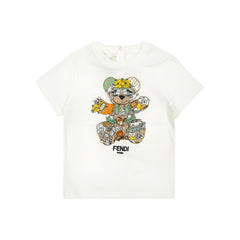 Kaos Pendek FENDI dengan Motif Gambar/Cetak, Cocok untuk Pria dan WanitaF-34