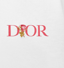 Kaos Pendek DIOR dengan Motif Gambar/Cetak, Cocok untuk Pria dan Wanita -D-21