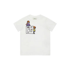 Kaos Pendek FENDI dengan Motif Gambar/Cetak, Cocok untuk Pria dan WanitaF-32
