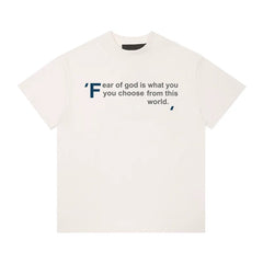 FEAR OF GOD Kaos lengan pendek original merek streetwear fashion dengan model super oversized (sangat longgar).FG-9707