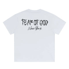 FEAR OF GOD Kaos lengan pendek original merek streetwear fashion dengan model super oversized (sangat longgar).FG-9704