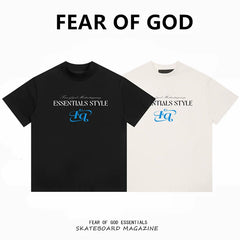 FEAR OF GOD Kaos lengan pendek original merek streetwear fashion dengan model super oversized (sangat longgar).FG-9708
