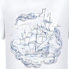 Kaos Pendek DIOR dengan Motif Gambar/Cetak, Cocok untuk Pria dan Wanita -D-20