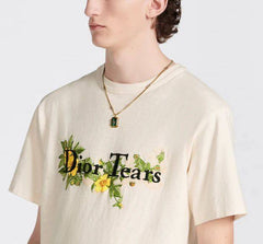 Kaos Pendek DIOR dengan Motif Gambar/Cetak, Cocok untuk Pria dan Wanita -D-08