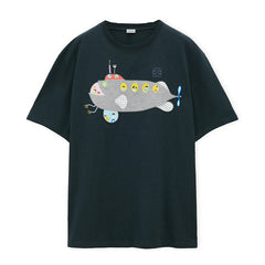 Kaos Pendek LOEWE dengan Motif Gambar/Cetak, Cocok untuk Pria dan Wanita -LE-07