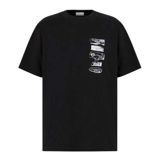 Kaos Pendek DIOR dengan Motif Gambar/Cetak, Cocok untuk Pria dan Wanita  -D-19