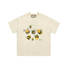 GUCCI Kaos Oversize Original Pola lebah kecil - Kualitas Terbaik, Unisex, COD'-G-127