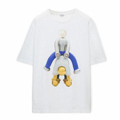 Kaos Pendek LOEWE dengan Motif Gambar/Cetak, Cocok untuk Pria dan Wanita -LE-15