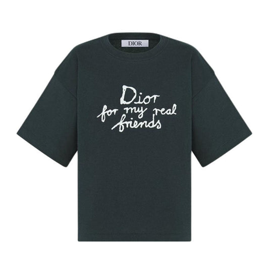 Kaos Pendek DIOR dengan Motif Gambar/Cetak, Cocok untuk Pria dan Wanita  -D-17