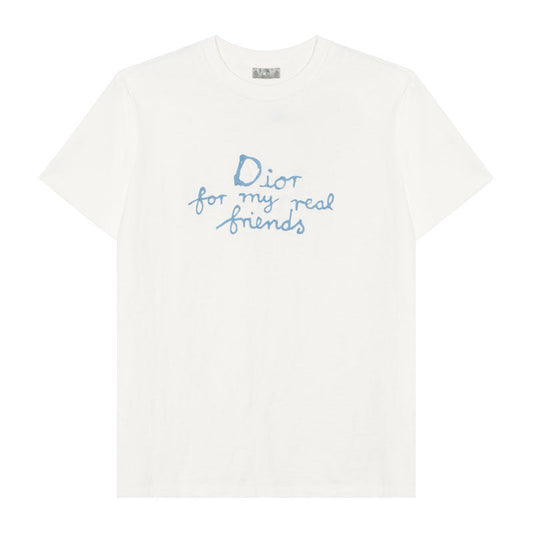 Kaos Pendek DIOR dengan Motif Gambar/Cetak, Cocok untuk Pria dan Wanita  -D-01