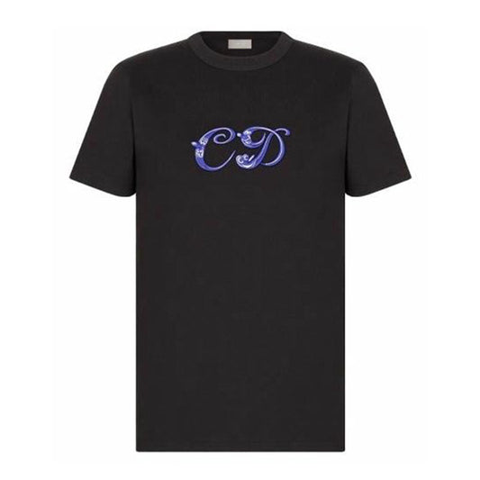 Kaos Pendek DIOR dengan Motif Gambar/Cetak, Cocok untuk Pria dan Wanita  -D-16