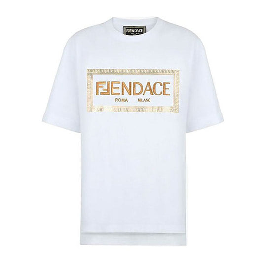 Kaos Pendek FENDI dengan Motif Gambar/Cetak, Cocok untuk Pria dan WanitaF-18