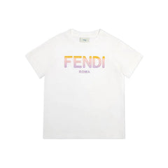 Kaos Pendek FENDI dengan Motif Gambar/Cetak, Cocok untuk Pria dan WanitaF-19