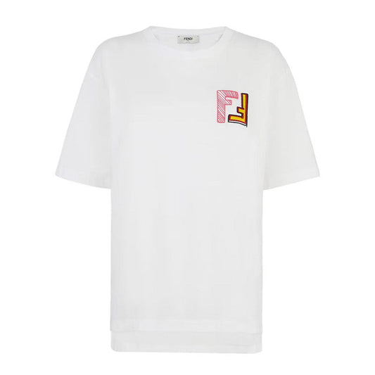 Kaos Pendek FENDI dengan Motif Gambar/Cetak, Cocok untuk Pria dan WanitaF-25