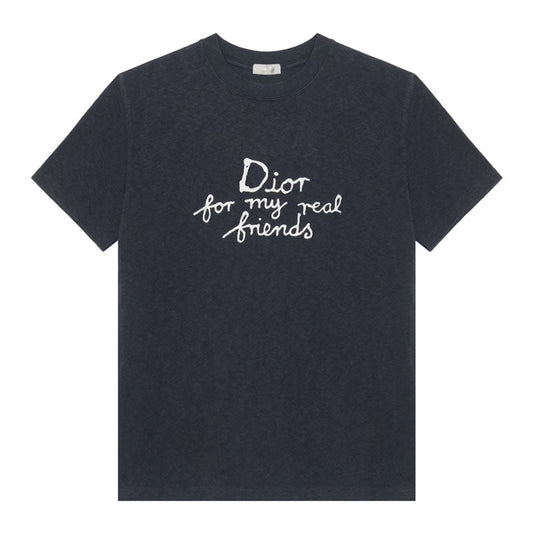 Kaos Pendek DIOR dengan Motif Gambar/Cetak, Cocok untuk Pria dan Wanita  -D-02