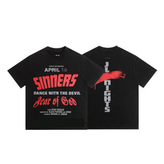 FEAR OF GOD Kaos lengan pendek original merek streetwear fashion dengan model super oversized (sangat longgar).FG-9711