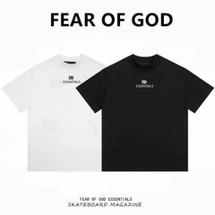 FEAR OF GOD Kaos lengan pendek original merek streetwear fashion dengan model super oversized (sangat longgar).FG-9709