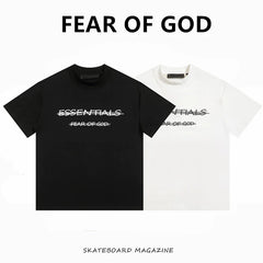 FEAR OF GOD Kaos lengan pendek original merek streetwear fashion dengan model super oversized (sangat longgar).FG-9705