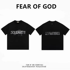 FEAR OF GOD Kaos lengan pendek original merek streetwear fashion dengan model super oversized (sangat longgar).FG-9710