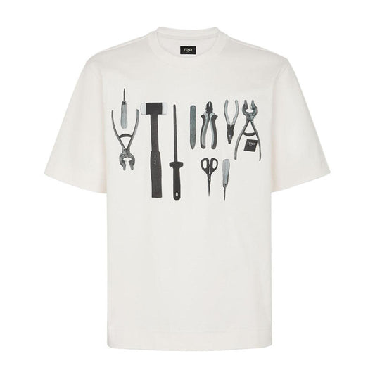 Kaos Pendek FENDI dengan Motif Gambar/Cetak, Cocok untuk Pria dan WanitaF-22