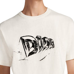 Kaos Pendek DIOR dengan Motif Gambar/Cetak, Cocok untuk Pria dan Wanita  -D-07