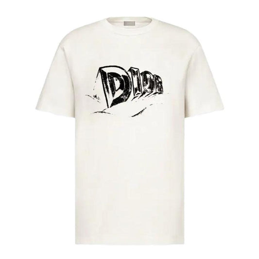 Kaos Pendek DIOR dengan Motif Gambar/Cetak, Cocok untuk Pria dan Wanita  -D-07