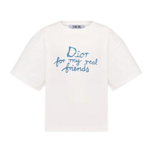 Kaos Pendek DIOR dengan Motif Gambar/Cetak, Cocok untuk Pria dan Wanita  -D-22