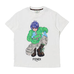 Kaos Pendek FENDI dengan Motif Gambar/Cetak, Cocok untuk Pria dan WanitaF-42