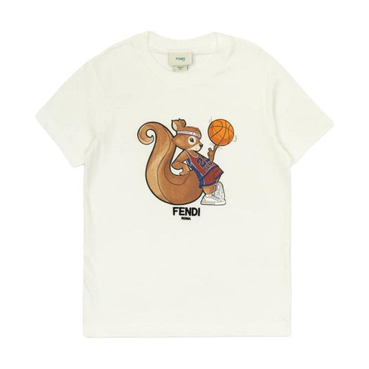 Kaos Pendek FENDI dengan Motif Gambar/Cetak, Cocok untuk Pria dan WanitaF-38