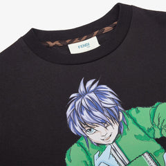 Kaos Pendek FENDI dengan Motif Gambar/Cetak, Cocok untuk Pria dan WanitaF-43
