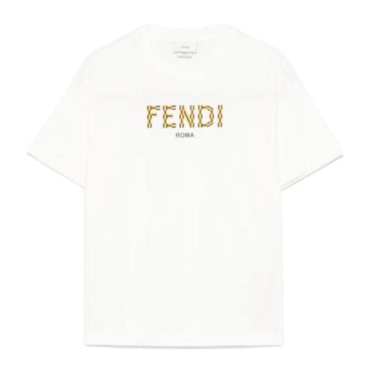 Kaos Pendek FENDI dengan Motif Gambar/Cetak, Cocok untuk Pria dan WanitaF-33